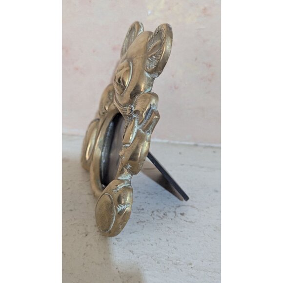 Vintage Brass Teddy Bear Picture Frame With Stand - Picture 3 of 7